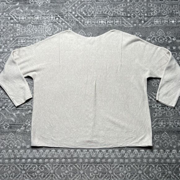 J. Jill Sweaters - J Jill Pullover Sweater Womens XL Oatmeal Lace Up Back Detail Relaxed Boxy Fit